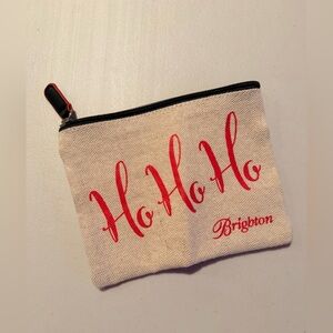 Brighton | Ho Ho Ho Sparkle Canvas Christmas Zipper Cosmetic Bag